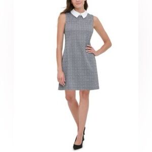 Tommy Hilfiger Contrast Collar Plaid Dresss